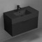 Black Bathroom Vanity With Black Sink, Floating, Modern, 32